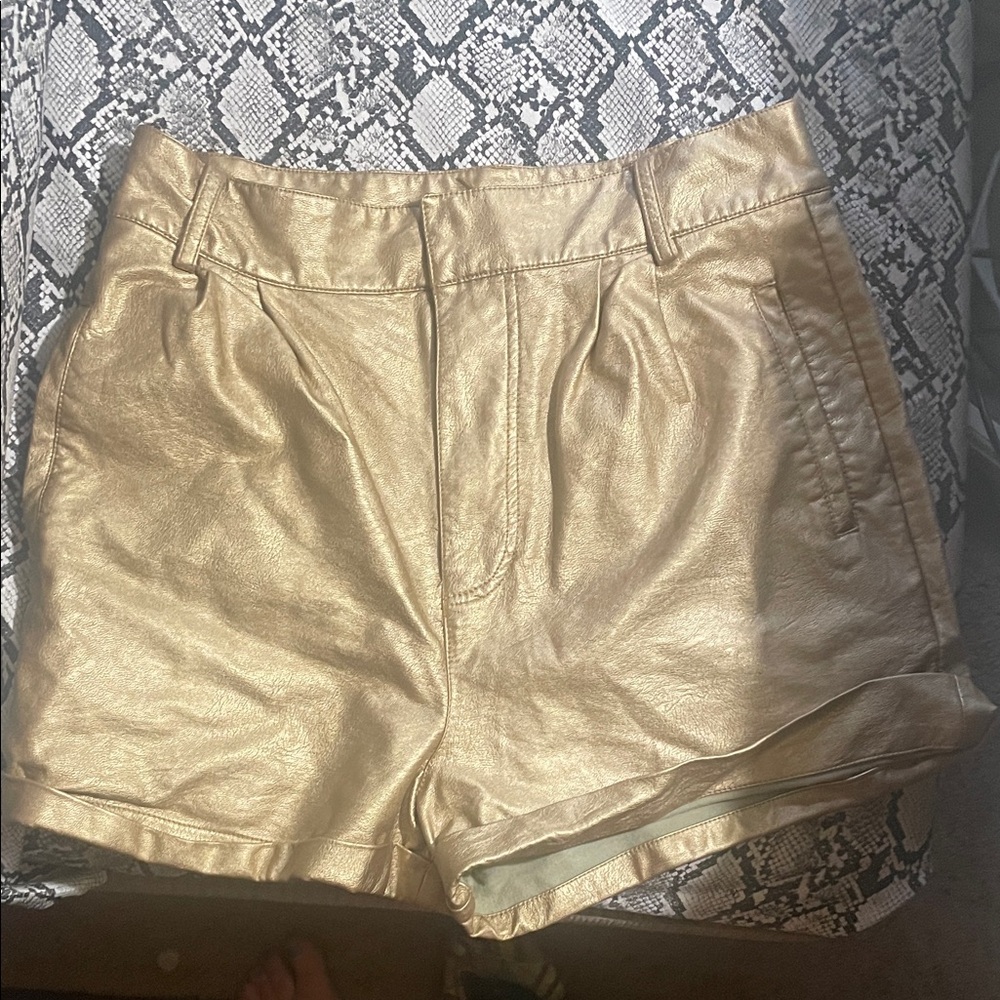 Forever 21 Gold High Waist Shorts